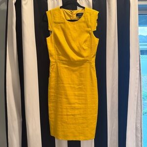 J. CREW • Resume Vibrant Yellow Linen Midi Dress